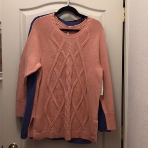 Salmon Cable Knit Sweater